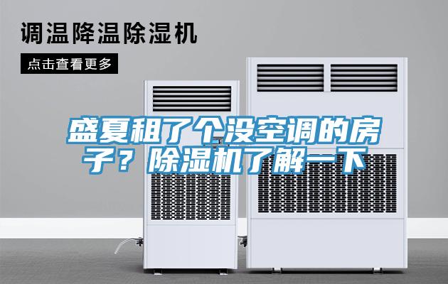 盛夏租了個沒空調的房子？除濕機了解一下