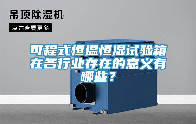 可程式恒溫恒濕試驗箱在各行業(yè)存在的意義有哪些？